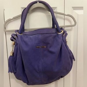 MIU MIU PERFECT CONDITION purple bag with fringe